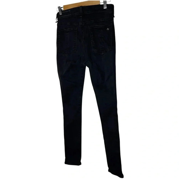 rag & bone Mito Black White Patent Side Stripe  Ankle Skinny Jeans Size 28 - Picture 7 of 10